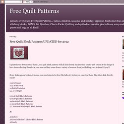 Free Quilt Block Patterns:UPDATED for 2012