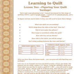 Start Quilting 2 - Figuring Your Quilt Yardage
