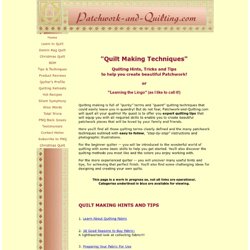 Quilting Making Techniques