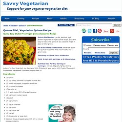 Easy Vegan Quinoa Recipe: Quinoa Pilaf Recipe, Stovetop or Slow Cooker
