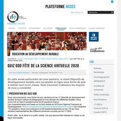 Quiz ODD Fête de la science virtuelle 2020