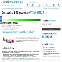 C'est quoi la différence entre HTTP et HTTPS ?