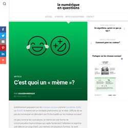 C’est quoi un "mème"? - Le numérique en questions