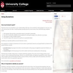 Using Quotations - University College
