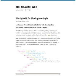 The QUOTE.fm Blockquote Style › The Amazing Web