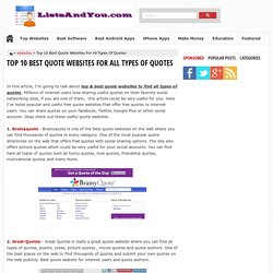 Top 10 Best Quote Websites For All Types Of Quotes