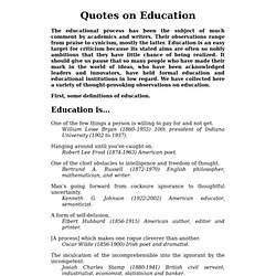 Quotes on Education.