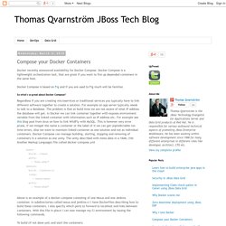 Thomas Qvarnström JBoss Tech Blog: Compose your Docker Containers
