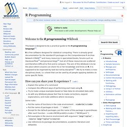 R Programming - Wikibooks, collection of open-content textbooks