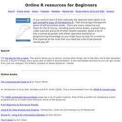 R Resources for Beginners