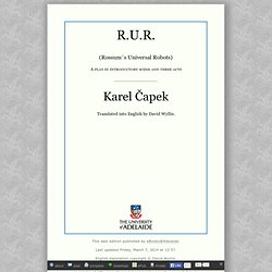 (en) R.U.R., by Karel Capek