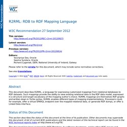 R2RML: RDB to RDF Mapping Language