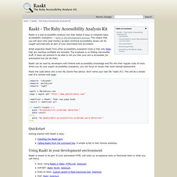 Raakt - The Ruby Accessibility Analysis Kit - RAAKT