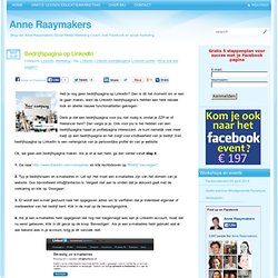 Anne Raaymakers» Bedrijfspagina op LinkedIn » LinkedIn, Marketing