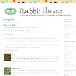 Rabbit Haven - Supply List
