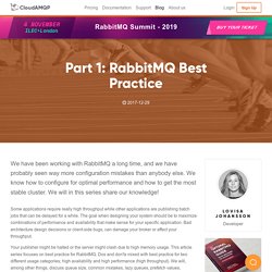 Part 1: RabbitMQ Best Practice - CloudAMQP