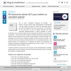 50 raccourcis clavier ALT pour insérer un caractère spécial