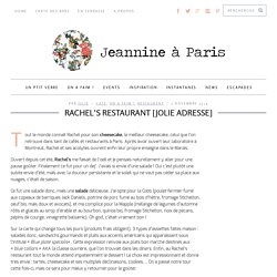 Chez Rachel's - Restaurant Paris 3 - Marais