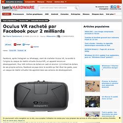 Oculus VR racheté par Facebook pour 2 milliards
