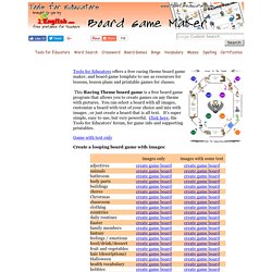 Racing Theme Board Game Maker, make a looping board game for free with text, images, or image and text; 100% customizable