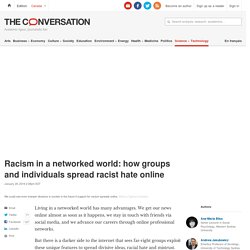Racism in a networked world: how groups and individuals spread racist hate online