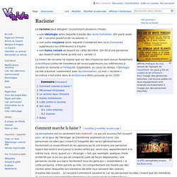 Racisme - Vikidia, l’encyclopédie des 8-13 ans