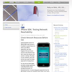 iPhone SDK: Testing Network Reachability