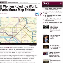 Silvia Radelli reimagines Paris Metro map, naming stations after Susan Sontag, Jane Austen, and Helen Keller.