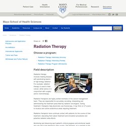 Radiation Therapy - Mayo School of Health Sciences