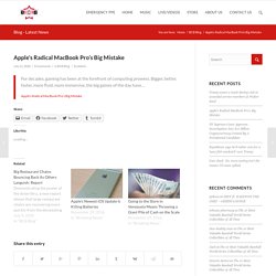Apple’s Radical MacBook Pro’s Big Mistake – BCB – BOSSES CREATING BOSSES