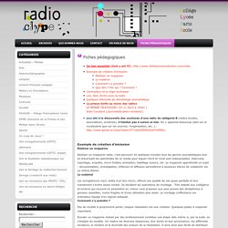 Radio Clype » Fiches pédagogiques