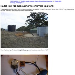 Radio link for measuring water levels in a tank