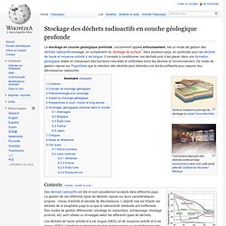 Stockage des déchets radioactifs en couche géologique profonde - Wikipédia-Namoroka