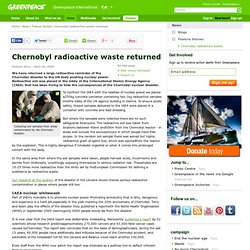 Chernobyl radioactive waste returned
