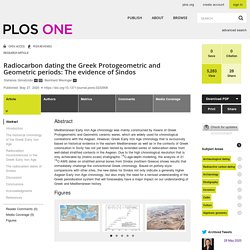 Radiocarbon dating the Greek Protogeometric and Geometric periods: The evidence of Sindos