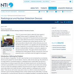 Issue Brief: Radiological and Nuclear Detection Devices
