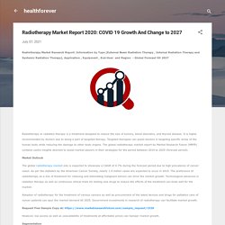 Radiotherapy Market Report 2020: COVID 19 Growth And Change to 2027