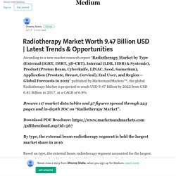 Radiotherapy Market Worth 9.47 Billion USD