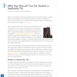 Radon Info: Nashville TN