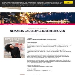 Nemanja Radulovic joue Beethoven à Cannes au Palais des festivals