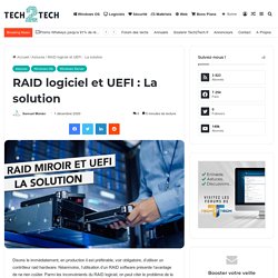 RAID logiciel et UEFI : La solution