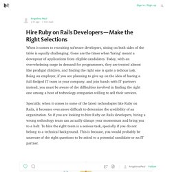 Hire Ruby on Rails Developers – Make the Right Selections
