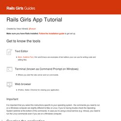 Rails Girls App Tutorial - Rails Girls