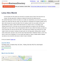 Limo Hire World, The Railway Arches, 7b Abattoirs Road, City Centre, , Reading, South East, RG2 7AU, United Kingdom