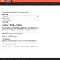 Railway Station Codes - Indian Railway Station code - IRCTC code