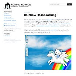 Rainbow Hash Cracking