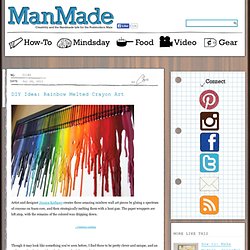 DIY Idea: Rainbow Melted Crayon Art & Man Made DIY