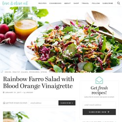 Rainbow salade au farro et à l'orange sanguine