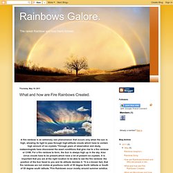 Rainbows Galore.: What and how are Fire Rainbows Created.