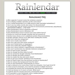 Rainlendar - Rainlendar2 FAQ